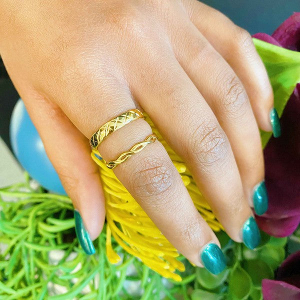 Gold Quilted Ring - SELFTRITSS   