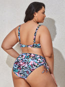 Plus Size Printed Wide Strap Two-Piece Swim Set - SELFTRITSS   