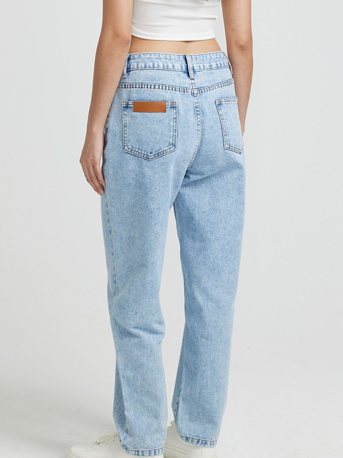 Pocketed Straight Leg Jeans - SELFTRITSS   