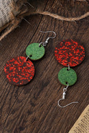 Fiery Red Sequin Round Décor Drop Earrings - SELFTRITSS