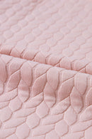 Light Pink Cable Textured Puff Sleeve Sweatshirt - SELFTRITSS