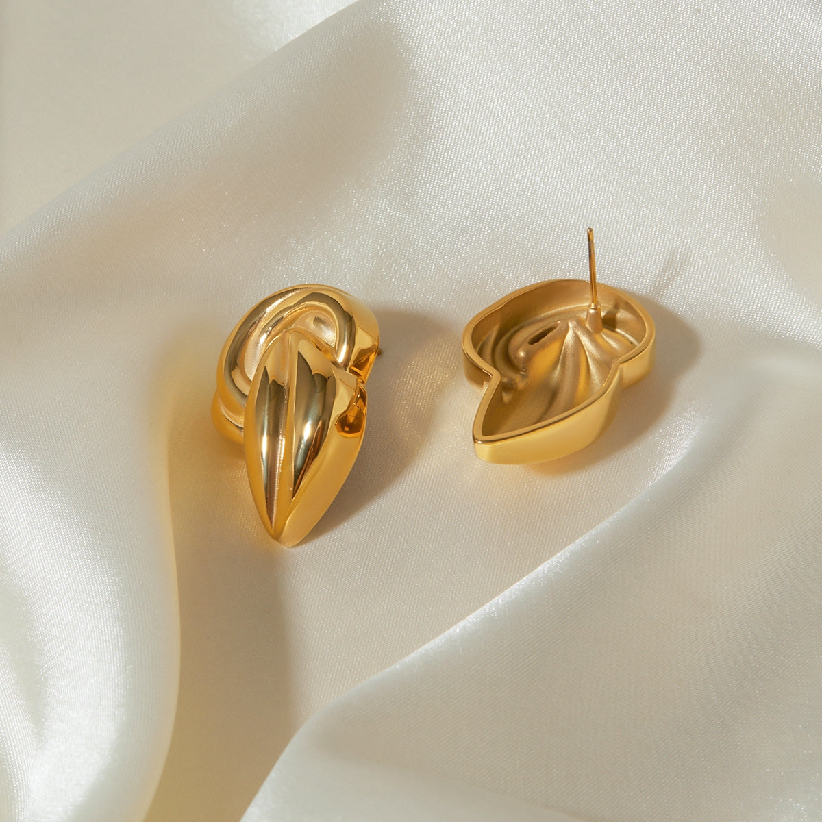 18K Gold-Plated Stud Earrings - SELFTRITSS   