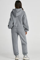 Dropped Shoulder Hooded Top and Pants Active Set - SELFTRITSS   