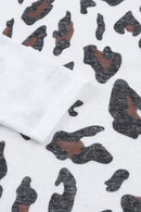 White Vintage Leopard Print Open Cardigan - SELFTRITSS