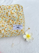 Yellow Flower Quilted Handmade Makeup Bag - SELFTRITSS