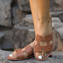 Crocodile Pattern Open-Toe PU Leather Sandals - SELFTRITSS
