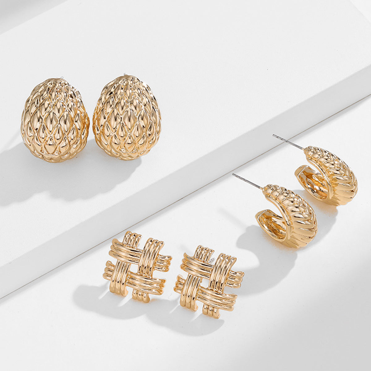 Gold-Plated Stud Earrings - SELFTRITSS