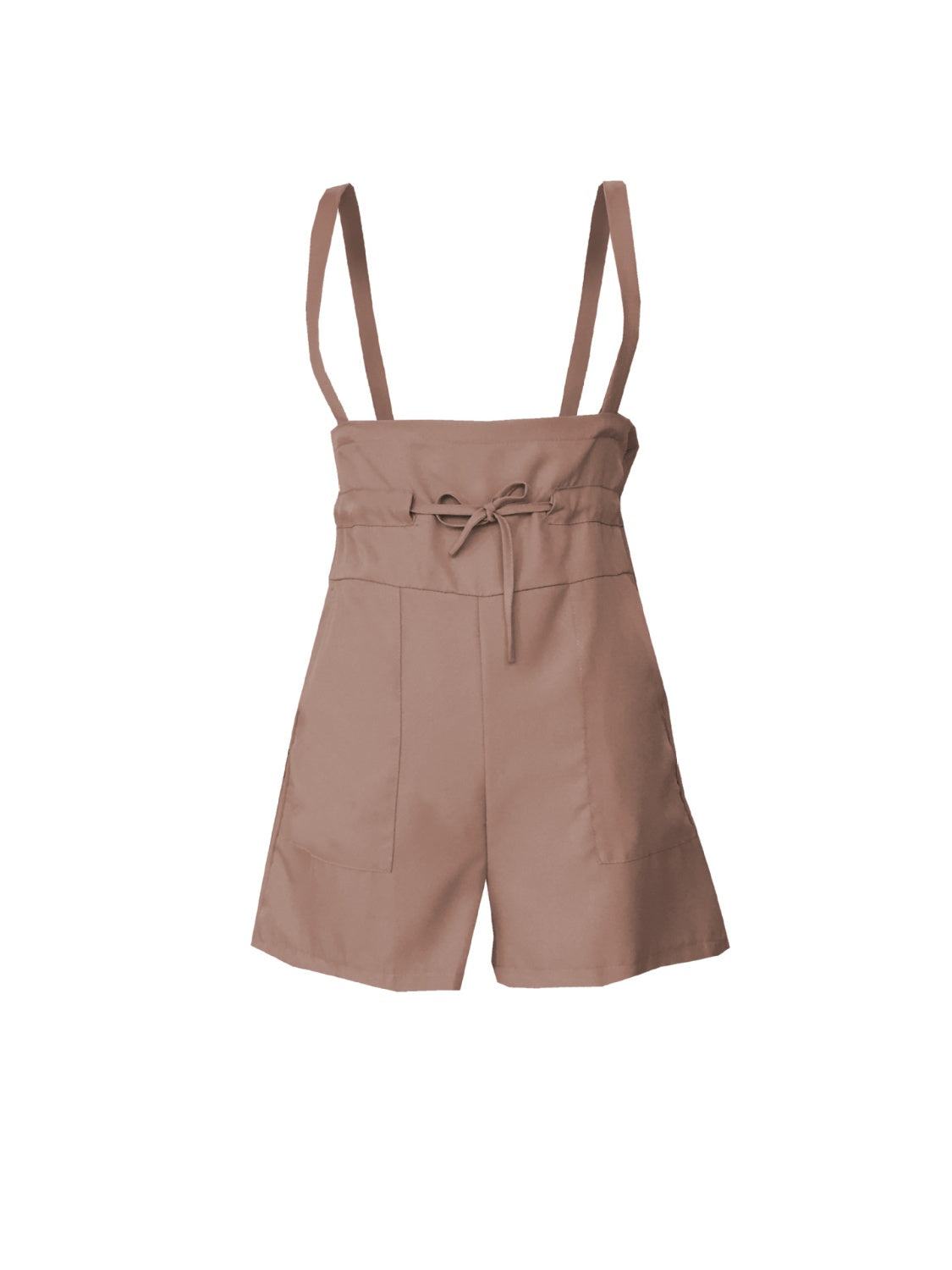 Drawstring Wide Strap Overalls with Pockets - SELFTRITSS   