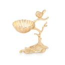 Gold Centerpiece Bowl On Branch Base with Bird - SELFTRITSS