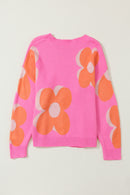 Flower Pattern Slouchy Sweater - SELFTRITSS