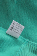 Turquoise Batwing Sleeve Pocketed Henley Hoodie - SELFTRITSS