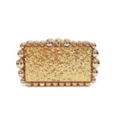 Gold Foil Beads Clear Acrylic Clutch Bag - SELFTRITSS