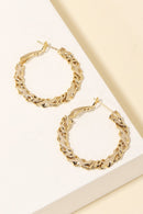 Fame Double Twist Chain Latch Hoop Earrings - SELFTRITSS   