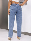 Mid-Rise Waist Jeans with Pockets - SELFTRITSS   