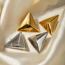 Stainless Steel 3D Triangle Earrings - SELFTRITSS   