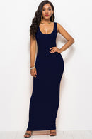 Scoop Neck Wide Strap Maxi Dress - SELFTRITSS