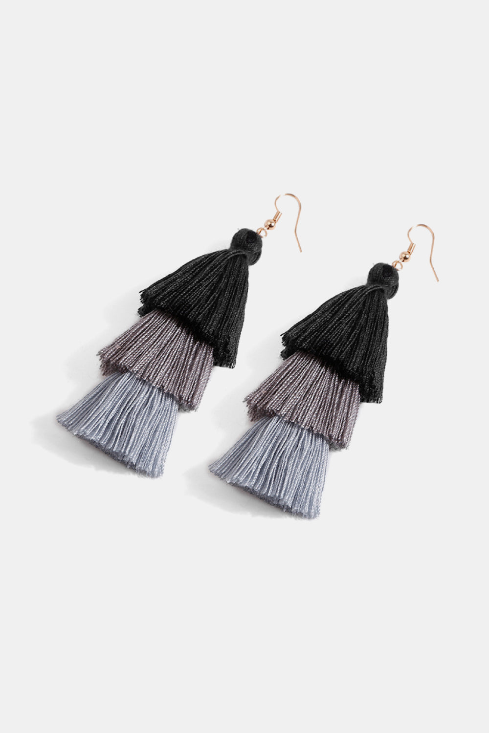 Triple-Layer Tassel Dangle Earrings - SELFTRITSS