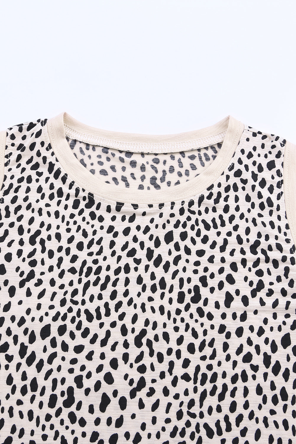 Leopard Print Round Neck Tank Top - SELFTRITSS   