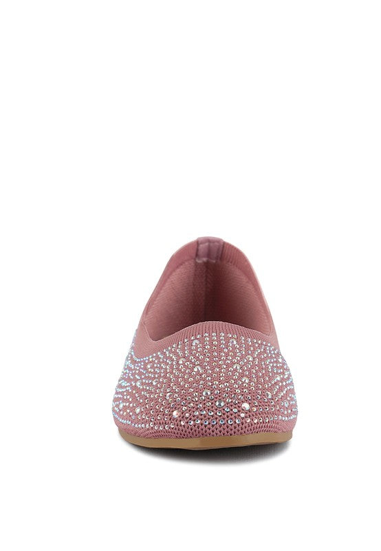 Splash Rhinestones Embellished Ballet Flats - SELFTRITSS  