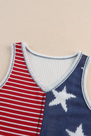 Fiery Red American Flag Stars and Stripes Tank Top - SELFTRITSS   