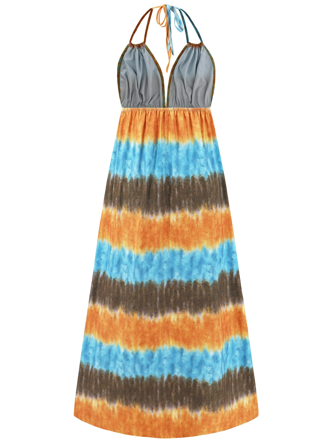 Tie-Dye Halter Neck Sleeveless Dress - SELFTRITSS