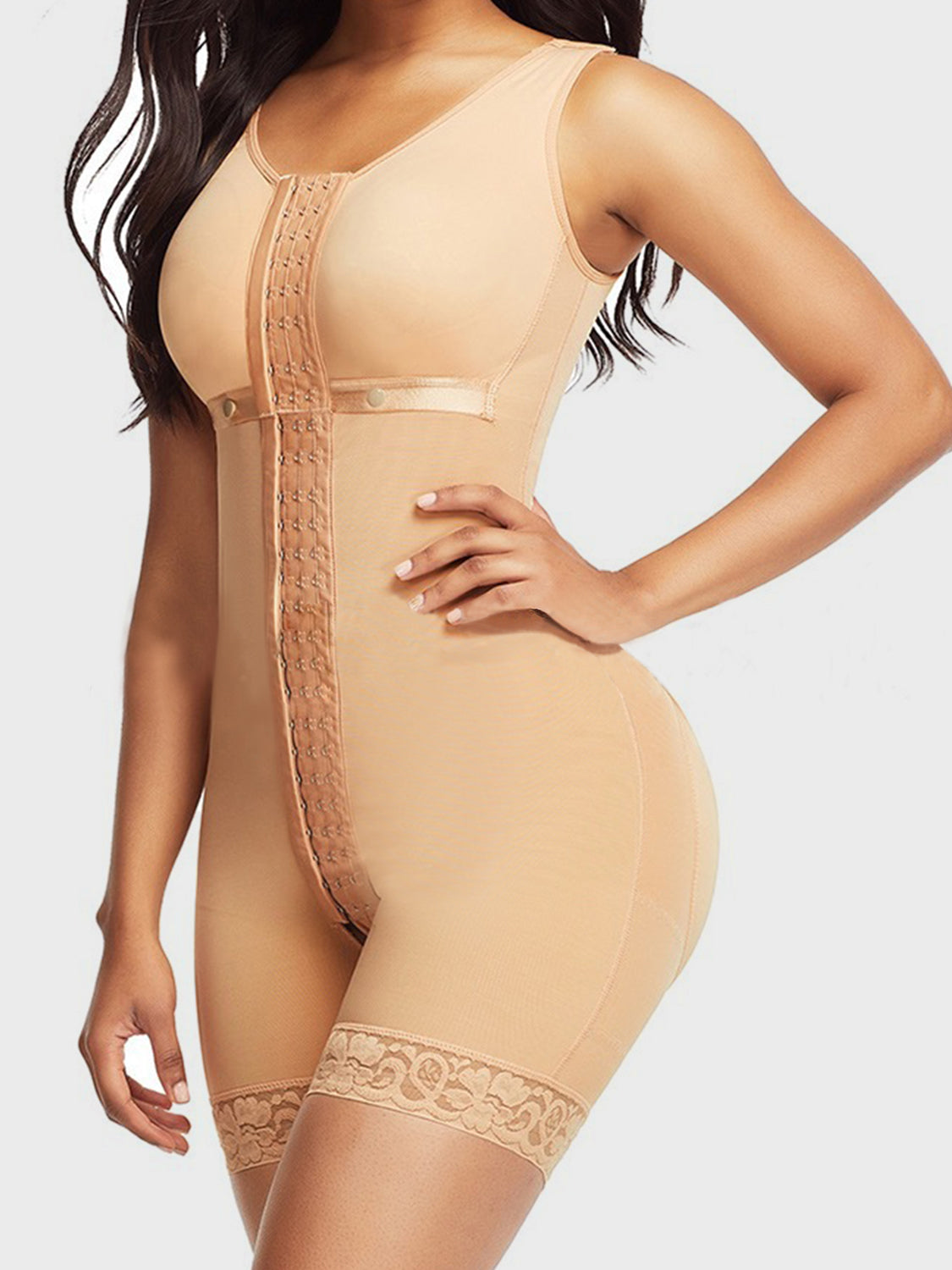 Full Size Lace Detail Wide Strap Shaping Romper - SELFTRITSS