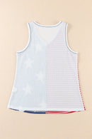 Fiery Red American Flag Stars and Stripes Tank Top - SELFTRITSS   