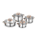 Korkmaz Rosanna Stainless Steel Cookware Set with Glass Lid - SELFTRITSS