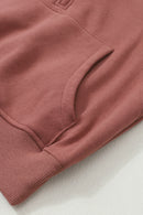 Brown Zip Up Stand Collar Ribbed Thumbhole Sleeve Sweatshirt - SELFTRITSS