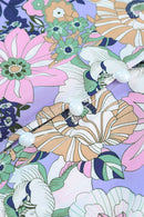 Purple Layered Ruffle Sleeves Long Floral Dress - SELFTRITSS