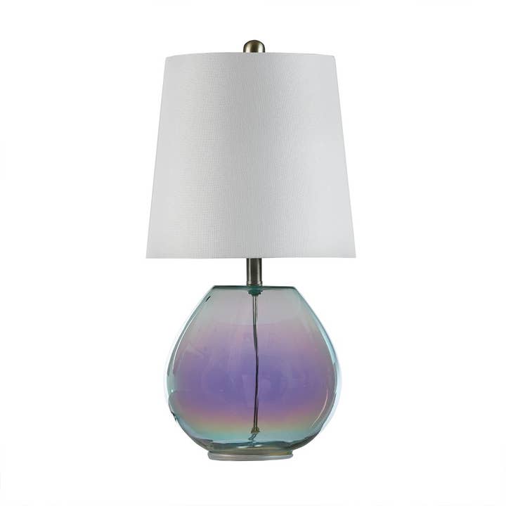Colored Glass Base Bedroom Table Lamp