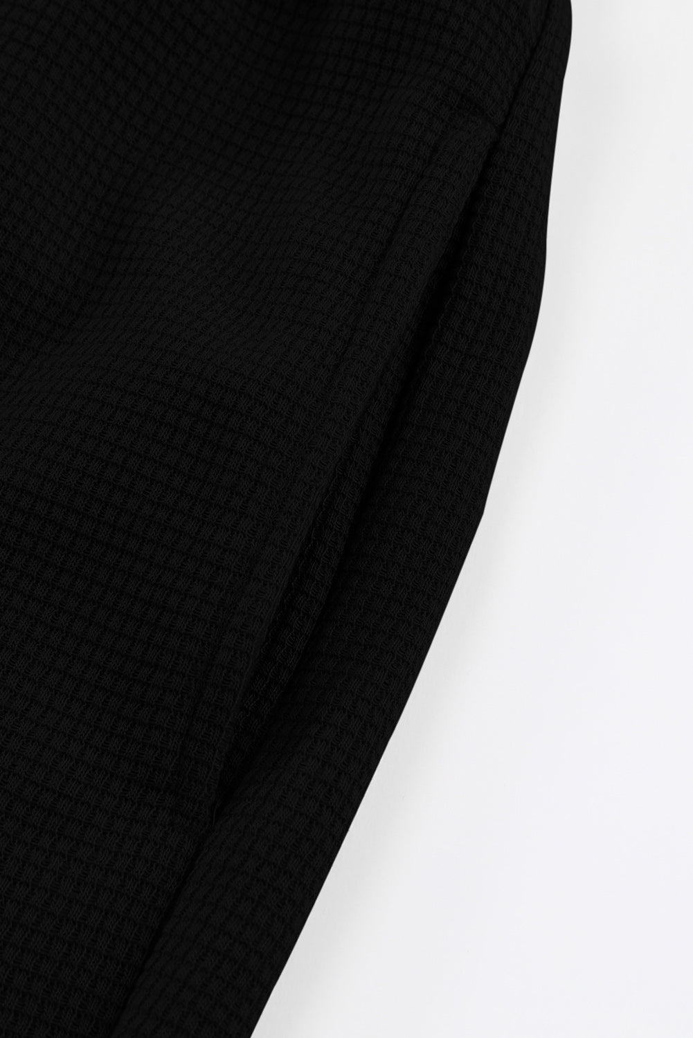Black Waffle Texture Cargo Pocket Jogger Pants - SELFTRITSS