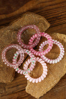 Pink Cute Gradient Starry Dotty Phone Cord Scrunchie Set - SELFTRITSS