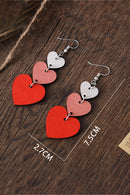 Red Valentines Day Heart Shape Tiered Dangle Earring - SELFTRITSS   