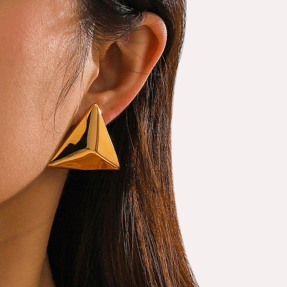 Stainless Steel 3D Triangle Earrings - SELFTRITSS   