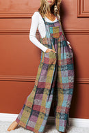 Multicolour Brushed Checkered Wide Leg Overalls - SELFTRITSS   