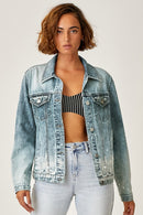 Button Up Ombre Washed Jacket - SELFTRITSS   