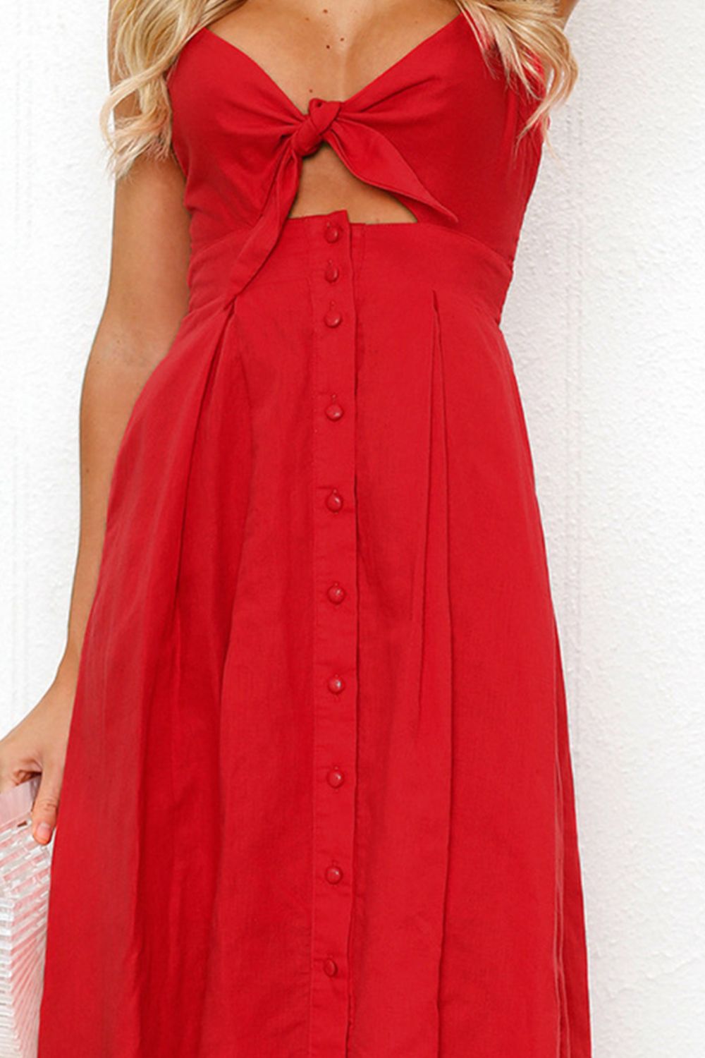 Cutout Smocked Sweetheart Neck Cami Dress - SELFTRITSS   