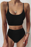 Color Block Spaghetti Strap Two-Piece Swim Set - SELFTRITSS   