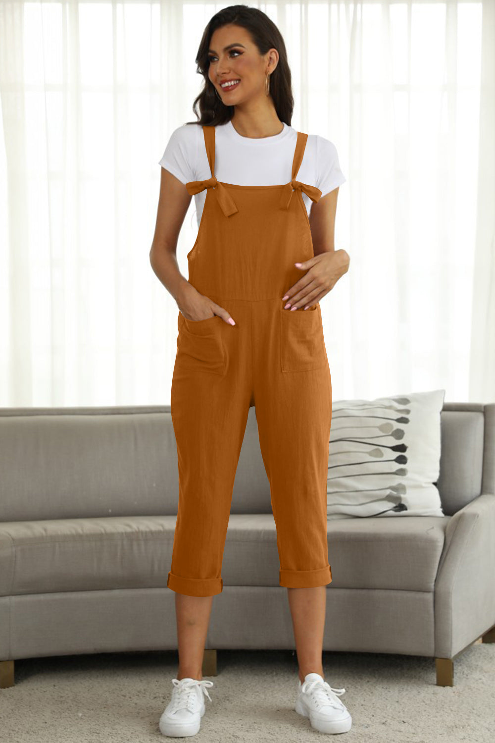 Full Size Square Neck Wide Strap Jumpsuit - SELFTRITSS   