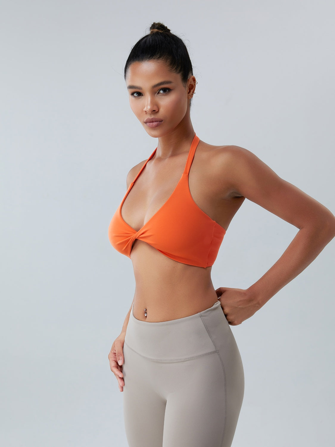 Twisted Halter Neck Active Bra - SELFTRITSS