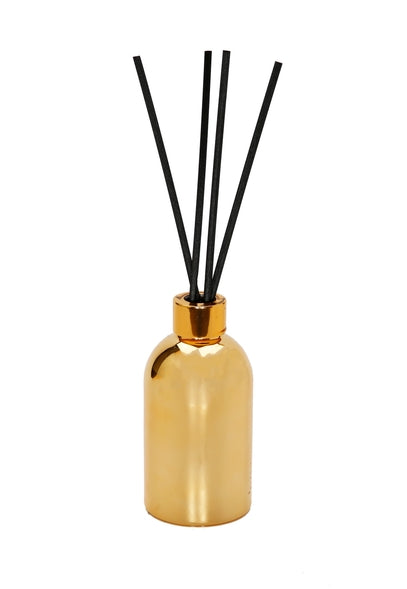 Gold Bottle Diffuser with Gold Cap/White Flower - SELFTRITSS