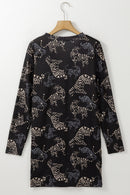 Black Wild Tiger Print Button Front Cardigan - SELFTRITSS   