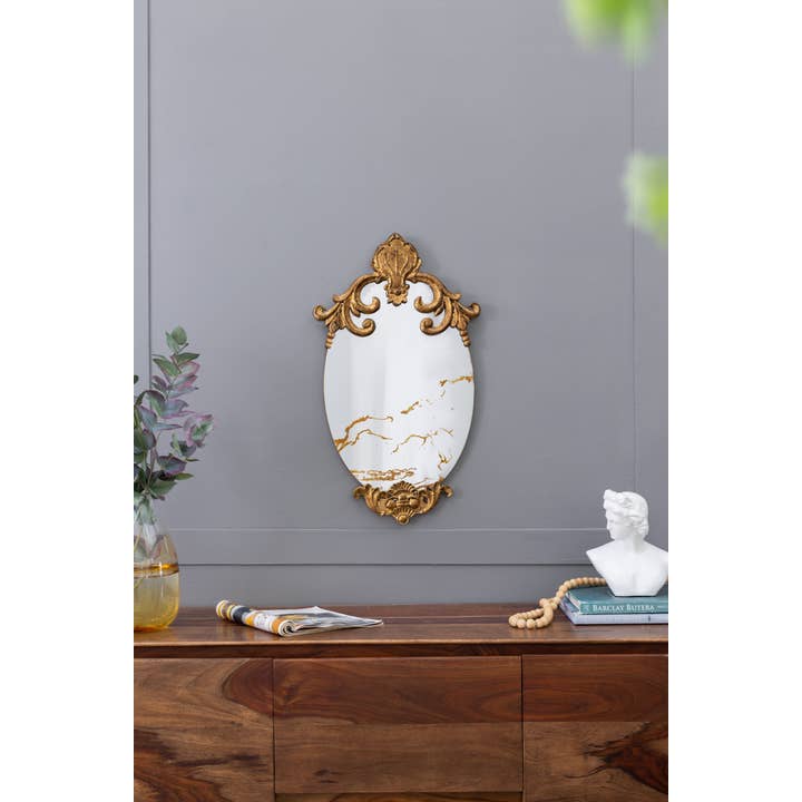 26" X 15" Decorative Oval Wall Mirror, Accent Mirror For Liv - SELFTRITSS