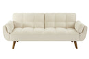 Cream 74.4 inch Foam Futon Sofa Bed