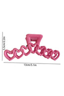 Rose Red Valentines Heart Shaped Large Hair Claw - SELFTRITSS