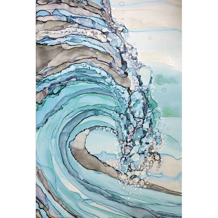 Oversize Large Coastal Canvas Wall Art, Blue - SELFTRITSS
