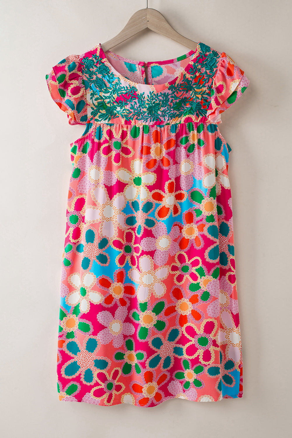 Multicolor Ruffle Short Sleeve Floral Babydoll Dress - SELFTRITSS