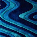 3D Shaggy Hand Tufted Area Rug - Blue-Ocean Current - SELFTRITSS