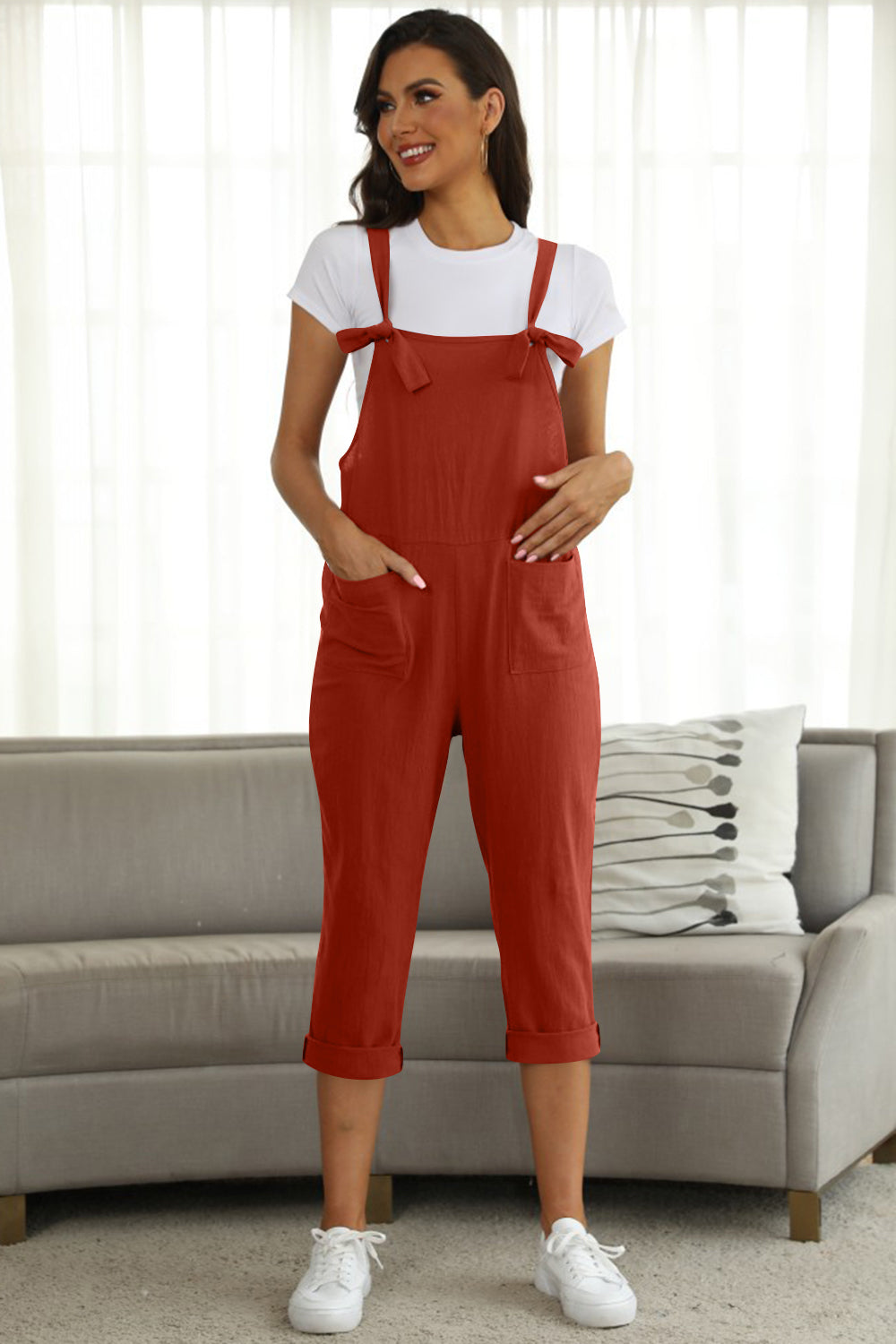 Full Size Square Neck Wide Strap Jumpsuit - SELFTRITSS   